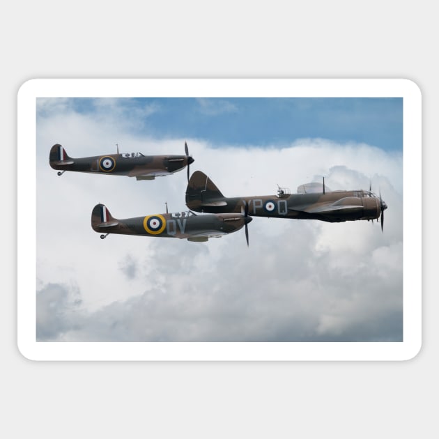 Spitfires and Bristol Blenheim Sticker by aviationart